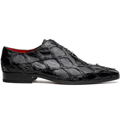 Marco Di Milano Olivieri Black Pirarucu Dress Shoe Oxfords 1 OLIVIERI_PIRARUCU_BLACK_8  - from alligatorwarehouse.com