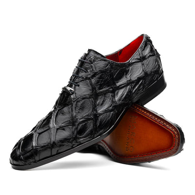 Marco Di Milano Olivieri Black Pirarucu Dress Shoe Oxfords 2 OLIVIERI_PIRARUCU_BLACK_8  - from alligatorwarehouse.com