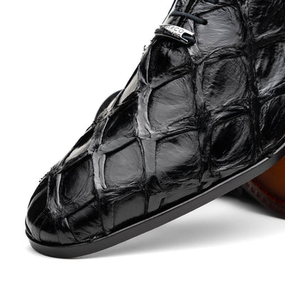 Marco Di Milano Olivieri Black Pirarucu Dress Shoe Oxfords 4 OLIVIERI_PIRARUCU_BLACK_8  - from alligatorwarehouse.com