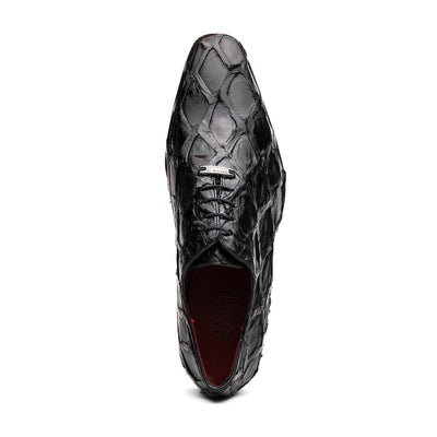 Marco Di Milano Olivieri Black Pirarucu Dress Shoe Oxfords 6 OLIVIERI_PIRARUCU_BLACK_8  - from alligatorwarehouse.com