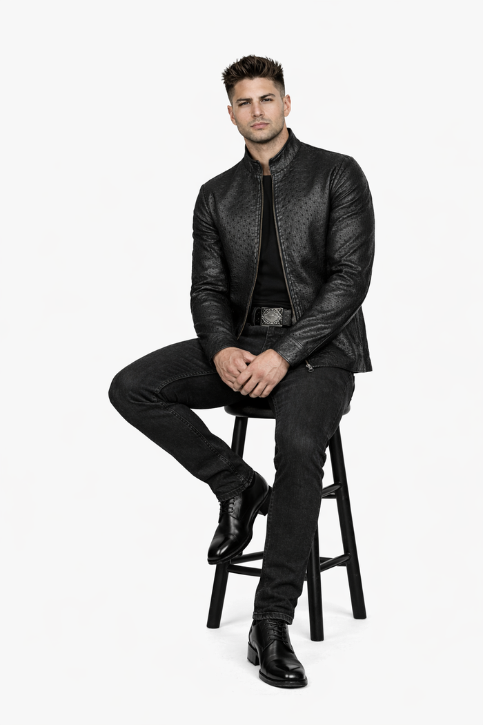 Original Fine Ostrich Leather Jacket