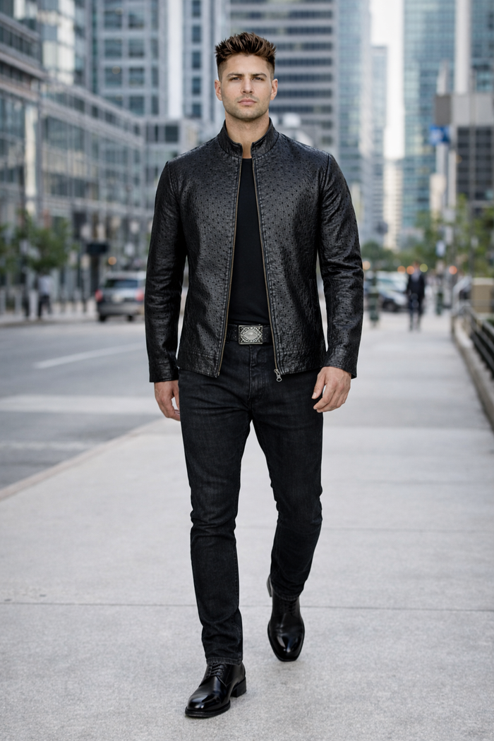 Original Fine Ostrich Leather Jacket