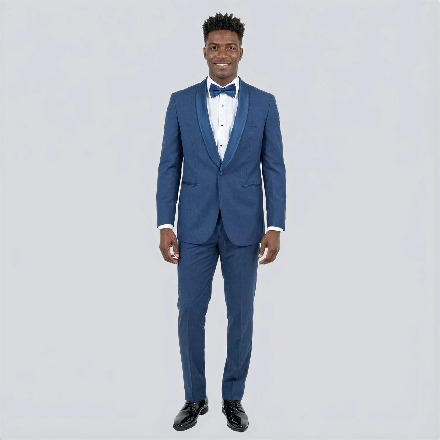 Men’s Indigo Sapphire Royal Blue Tuxedo Suit Set, Classic Formal Wedding Prom Dinner Jacket Tux Light Blue Cobalt Color