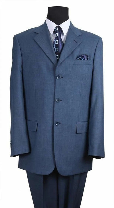 Mens Steel Blue 3-Button Classic Suit – Formal Business Attire with Vest, Tie and Pocket Square 6   - from alligatorwarehouse.com