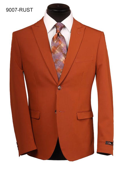 Men’s Rust Cowboy Western Blazer – Copper Brick  Color Two Button Sport Coat Peak Lapel Modern Fit