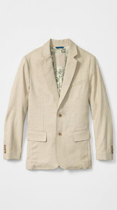 Men’s Khaki Linen Sport Coat – Lightweight Beige Blazer for Summer Weddings & Smart Casual Wear