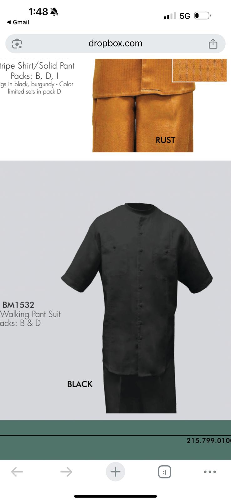 Men’s Black Banded Collar Walking Suit – Short Sleeve Shirt and Matching Pants Banded Collar Linen Fabric 6   - from alligatorwarehouse.com