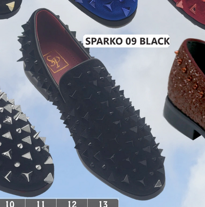 Men’s Black Studded Loafers – Sparko 09 Luxury Slip-On Dress Shoes with Spikes for Party, Prom, and Formal Events 4   - from alligatorwarehouse.com