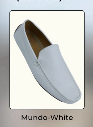Men’s Mundo White Leather Loafers – Classic Slip-On Dress Shoes for Casual and Formal Wear 1   - from alligatorwarehouse.com
