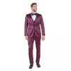 Mens Sateen Shiny Burgundy Slim Fit Tuxedo – Satin Shawl Lapel 3-Piece Suit 5   - from alligatorwarehouse.com