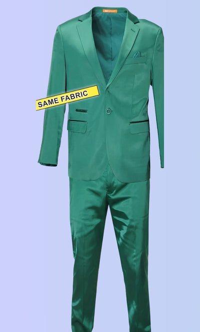 Mens Shiny emerald Green Sateen 2-Piece Slim Fit Suit – Formal Blazer and Pants Set Prom Wedding 8   - from alligatorwarehouse.com