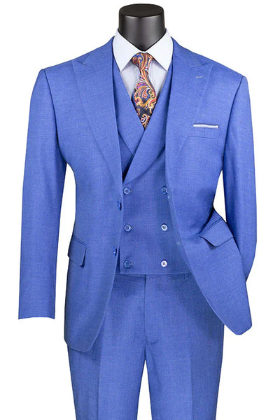 Men’s Light Blue Double-Breasted 3-Piece Suit Set – Tailored Fit Formal Business Suit in Steel Blue Sky Blue Color 8   - from alligatorwarehouse.com