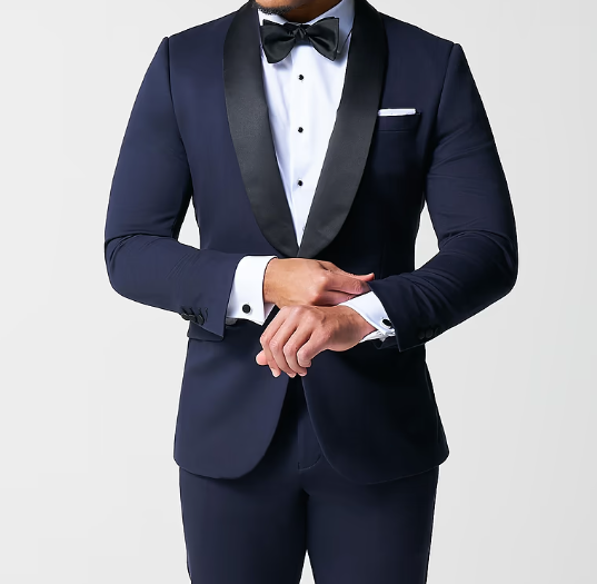 Men’s Father of the Bride Tuxedo Suit – Shawl Lapel Wedding Suit in Black, Navy or Hunter Green
