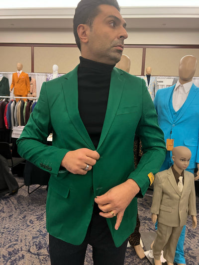 Mens Green Blazer – Stylish Casual and Formal Sport Coat for Parties, Weddings and Events in Emerald Green 6   - from alligatorwarehouse.com