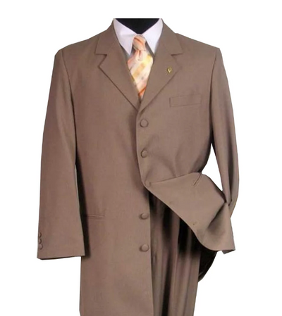 Men’s 1920s Tan Zoot Suit with Fedora Hat and Wingtip Shoes – Vintage Gangster 3-Piece Long Jacket Suit 8   - from alligatorwarehouse.com