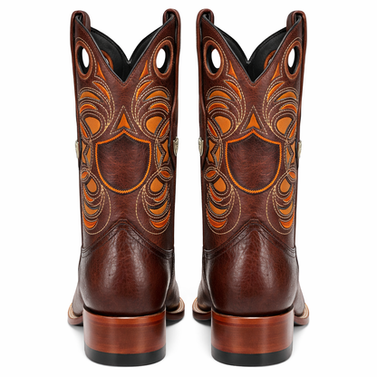 Smooth Ostrich Rodeo Toe Western Boots
