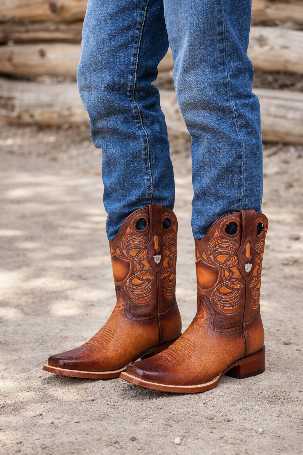 Smooth Ostrich Rodeo Toe Western Boots