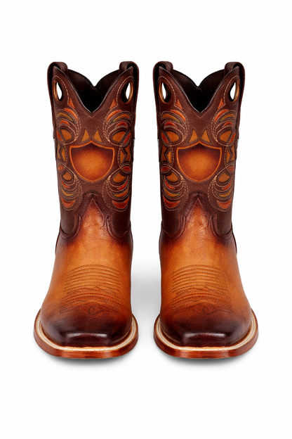 Smooth Ostrich Rodeo Toe Western Boots