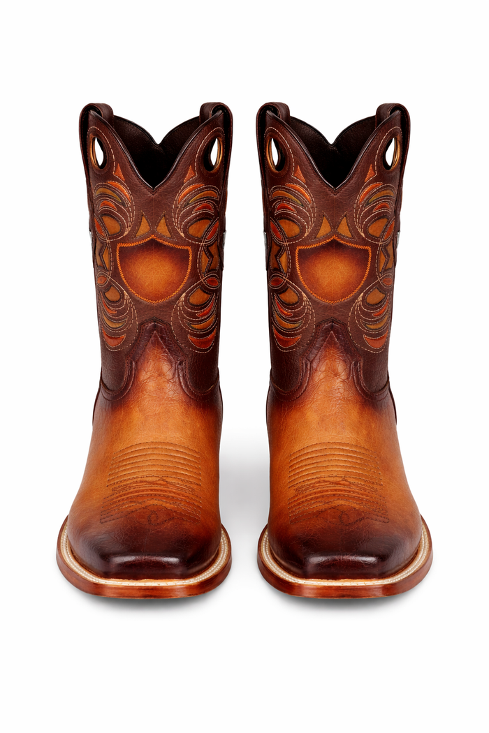 Smooth Ostrich Rodeo Toe Western Boots