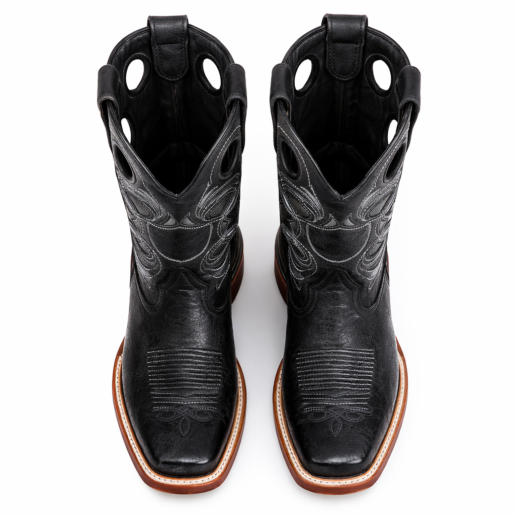 Smooth Ostrich Rodeo Toe Western Boots