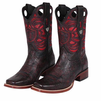 Smooth Ostrich Rodeo Toe Western Boots