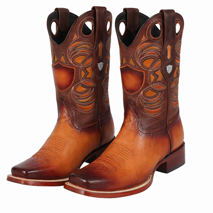 Smooth Ostrich Rodeo Toe Western Boots