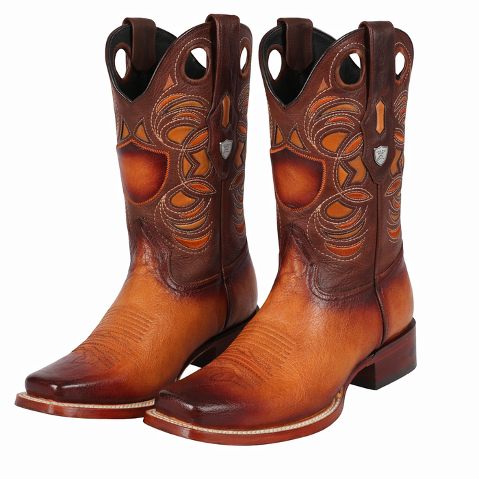 Smooth Ostrich Rodeo Toe Western Boots