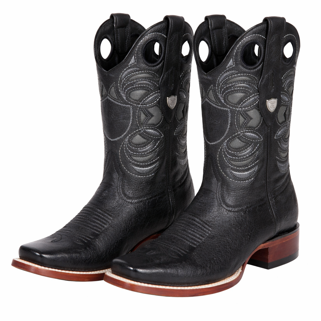Smooth Ostrich Rodeo Toe Western Boots