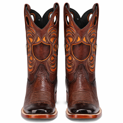 Smooth Ostrich Rodeo Toe Western Boots