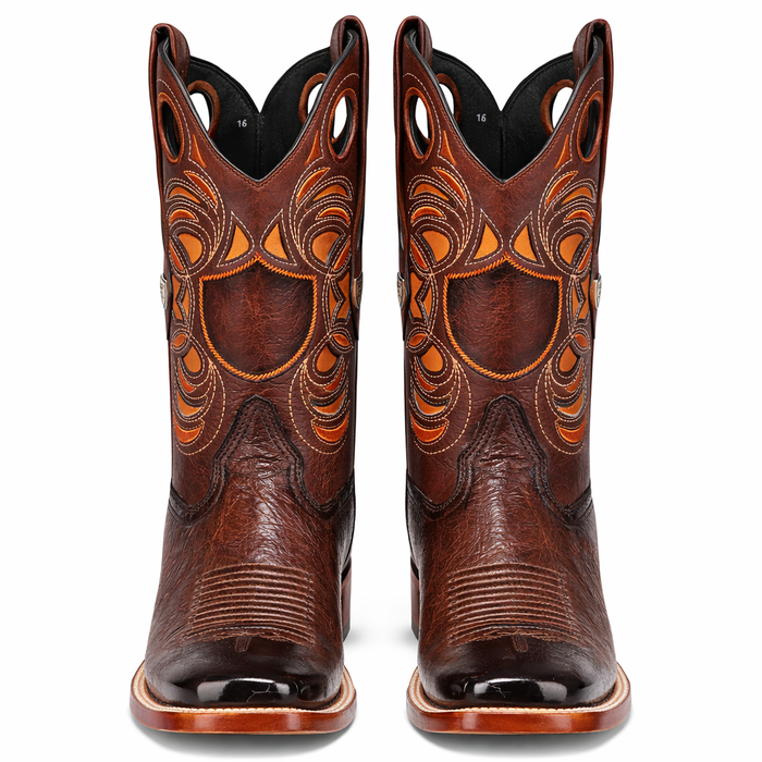 Smooth Ostrich Rodeo Toe Western Boots