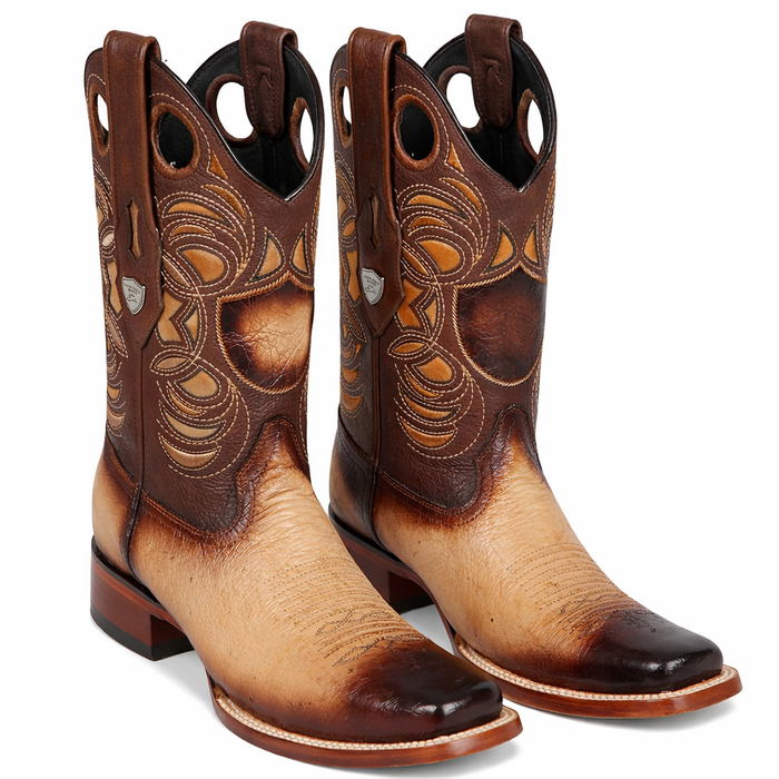 Smooth Ostrich Rodeo Toe Western Boots