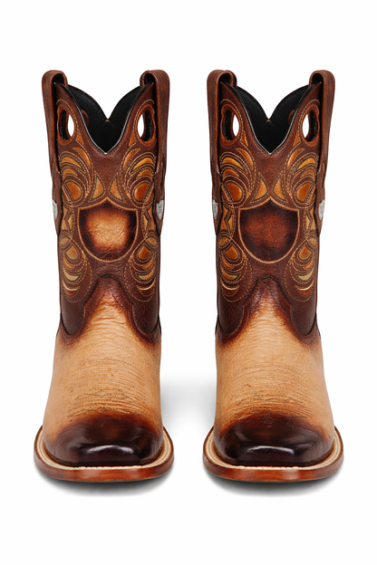 Smooth Ostrich Rodeo Toe Western Boots
