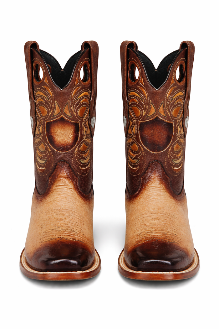 Smooth Ostrich Rodeo Toe Western Boots