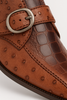 Mezlan Men's Genuine Full Quill Ostrich Leg Monk Brown  Strap Shoes 9   - from alligatorwarehouse.com