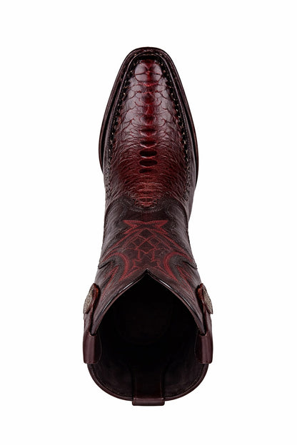 Men's Wild West Ostrich Leg with Deer Dubai Toe Boots 279F05