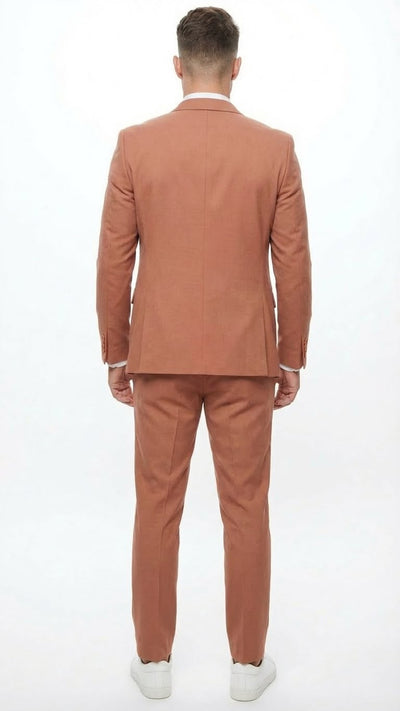 peach 3 piece suit for men
