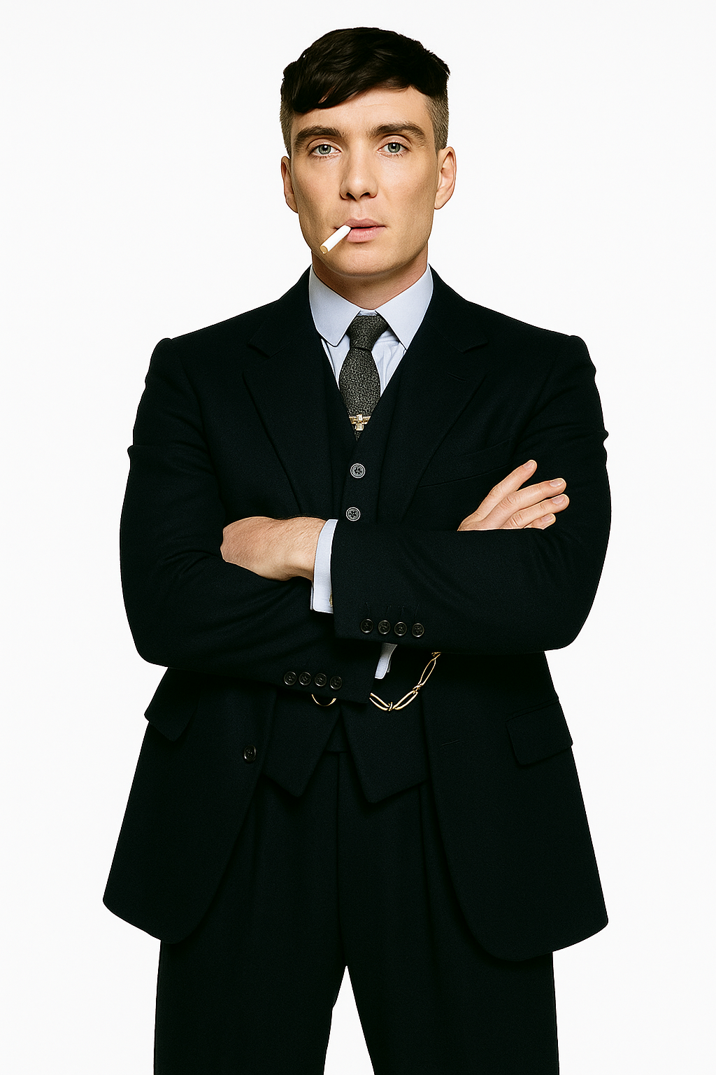Mens Costume Thomas Shelby Vested Suit & Overcoat