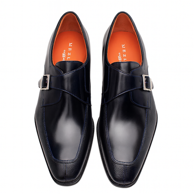 Pego Monk Strap  Blue By Mezlan Made In Spain Brand 8   - from alligatorwarehouse.com