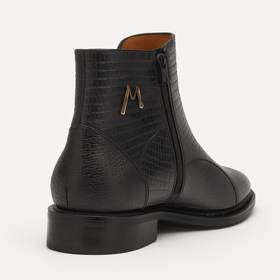 Peninsula Lizard Emblem Boot Black By Mezlan Made In Spain Brand 4   - from alligatorwarehouse.com