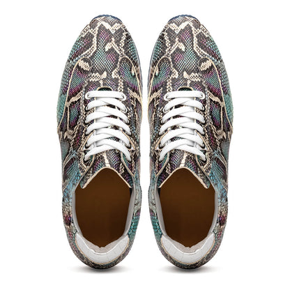 Zelli Peri Python Embossed Calfskin Sneakers in Marine Blue