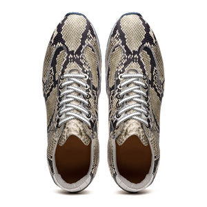 Zelli Peri Python-Embossed Calfskin Sneakers in Black / White