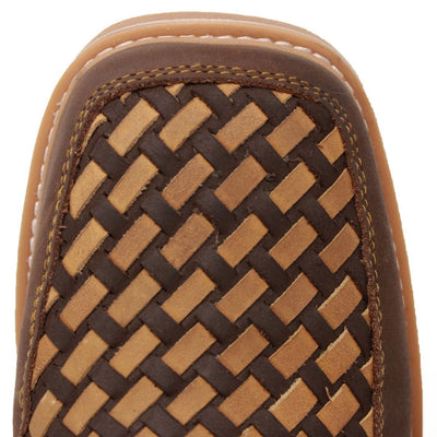 Petatillo Square Toe Double Density Work Boots Brown with Double Zipper 3   - from alligatorwarehouse.com