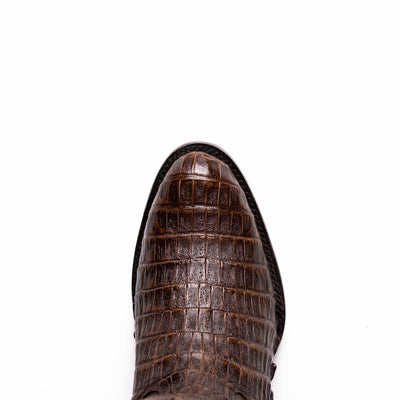 Marco Di Milano Phoenix Aged Brown Caiman Crocodile Round Toe Cowboy Boots 6   - from alligatorwarehouse.com