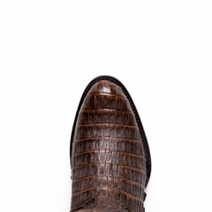 Marco Di Milano Phoenix Aged Brown Caiman Crocodile Round Toe Cowboy Boots