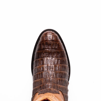 Marco Di Milano Phoenix Aged Maple Caiman Crocodile Round Toe Cowboy Boots 6   - from alligatorwarehouse.com