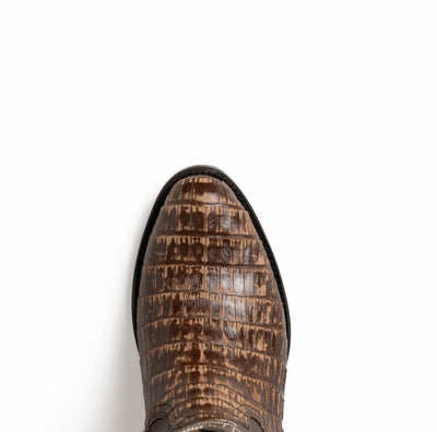 Marco Di Milano Phoenix Stone Brown Caiman Crocodile Round Toe Cowboy Boots 5   - from alligatorwarehouse.com