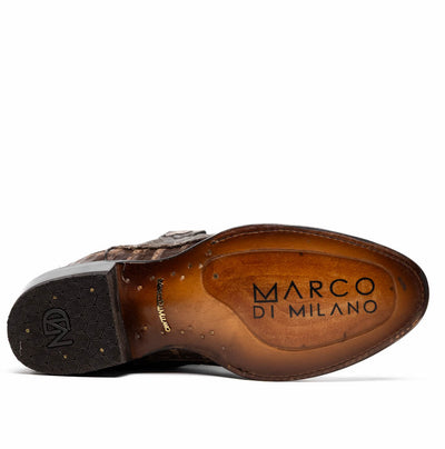 Marco Di Milano Phoenix Stone Brown Caiman Crocodile Round Toe Cowboy Boots 6   - from alligatorwarehouse.com