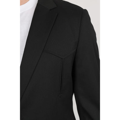 Platini Black Western-Style Sport Coat for Men with Elbow Patches