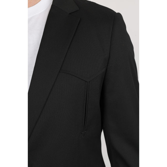 Platini Black Western-Style Sport Coat for Men with Elbow Patches