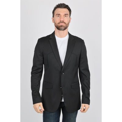 Platini Black Western-Style Sport Coat for Men with Elbow Patches